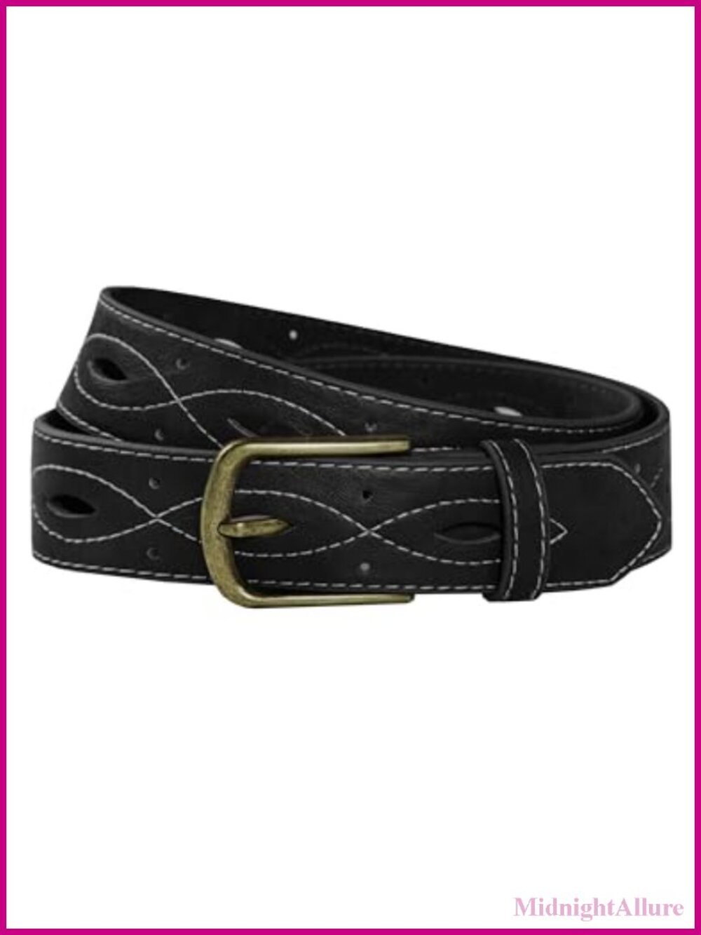 Faux Leather Western Belt Cowgirl Hollow-Out Adjustable Waist